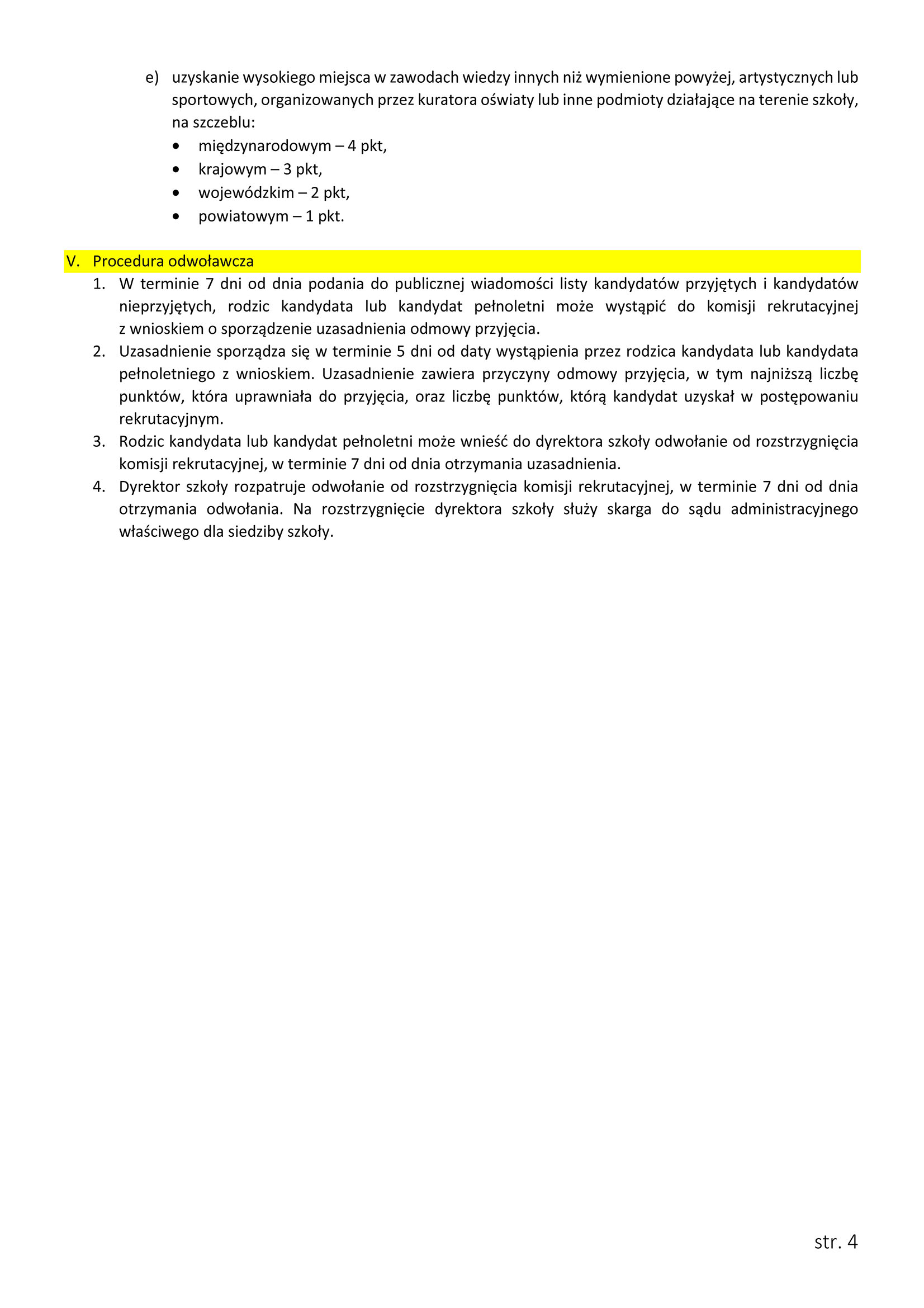 2020 Zasady rekrutacji LO Strona 4